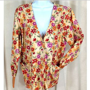 Peaches Scrub Jacket Lab Coat Floral Print Medical